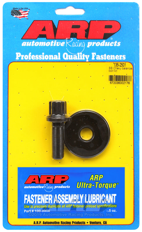 HARMONIC BALANCER BOLT, BBC 12-Point Black Oxide 1/2-20 Thread x 1.550" UHL, 5/8" Socket