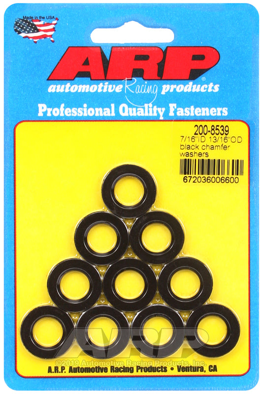 SPECIAL PURPOSE WASHER 10PCS 7/16 ID X 13/16 OD .120 THICK WITH CHAMFER