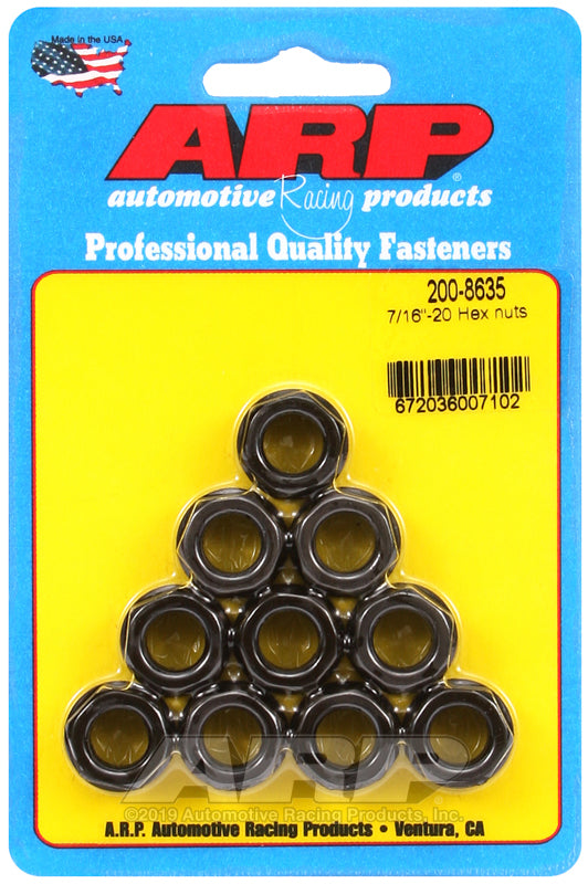 HEX NUT WITH FLANGE, 7/16" UNF Thread x 5/8" Socket (10-Pack)