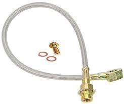 BRAKE HOSE STAINLESS STEEL HOSE PAIR 18” (7/16) GM W/2 BANJO BOLTS & 4 COPPER WASHER - PAIR