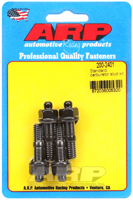 CARBURETTOR STUD KIT, Hex Nut Black Oxide 5/16" Thread x 1.700" OAL