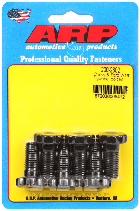 FLYWHEEL BOLT KIT, SB/BB Chev (With 2-Piece Main Seal), SB/BB Ford & Holden V8, 7/16" Thread x 1.000" UHL