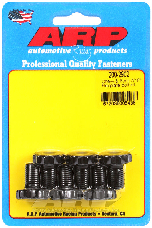 FLEXPLATE BOLT KIT, SB/BB Chev (With 2-Piece Main Seal), SB/BB Ford & Holden V8, 7/16" Thread x .680" UHL