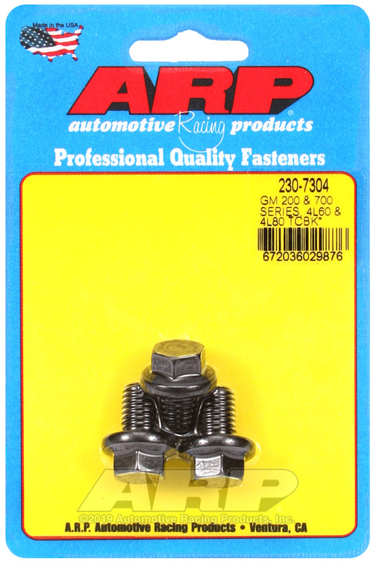 TORQUE CONVERTOR BOLT KIT, GM TH700, 4L60 & 4L80 (3-Piece fits Car), M10 X 1.5 Thread x .590" UHL