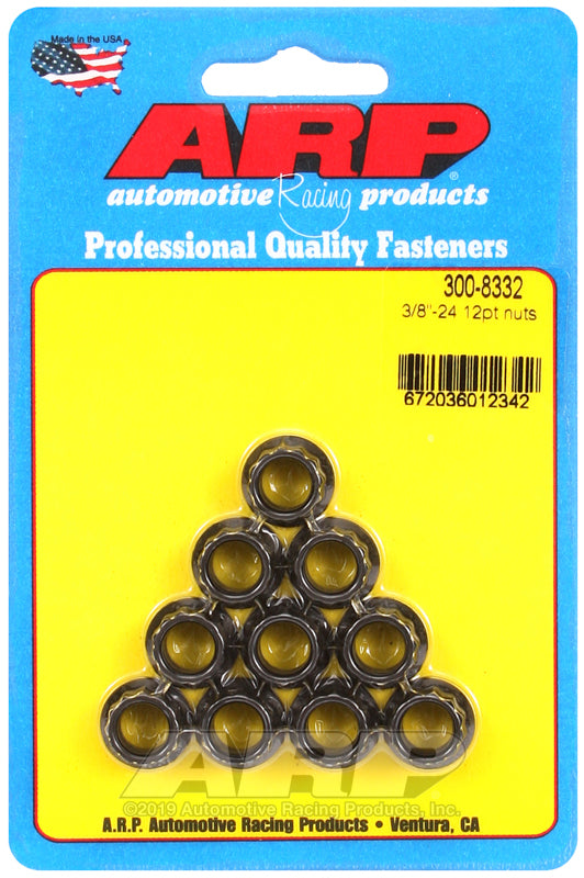 12 POINT NUT, 3/8 UNF 7/16 THREAD SOCKET, Chrome Moly Black Oxide (10-Pack)