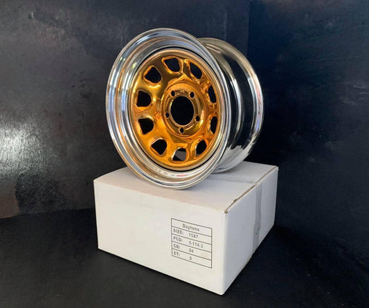 WHEEL STEEL 15" X 7" FORD 5 STUD X 114.3 GOLD CHROME