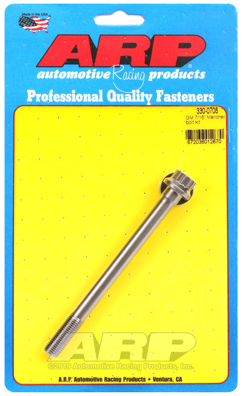 FRONT MANDREL BOLT, 12-Point, GM, 7/16" Diameter, 5.000 Length, 1/2" Socket