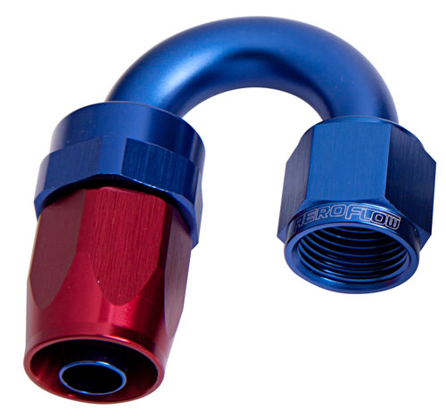 100 Series Taper 180° Swivel Hose End -20AN
Blue/Red Finish. Suit 100 & 450 Series Hose