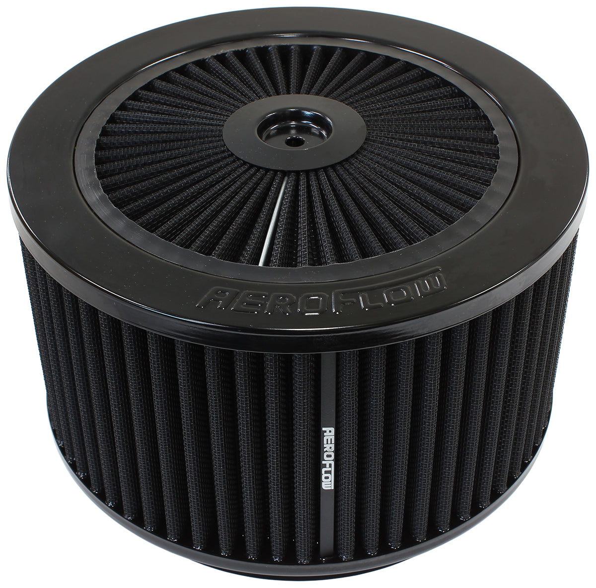 Black Full Flow Air Filter Assembly
9" x 5", 7-5/16" neck,Flat Base with black washable cotton element