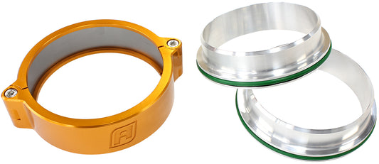 2-3/4" (70mm) Billet Intercooler Clamp with Stainless Steel Weld Flanges
Gold Finish Clamp