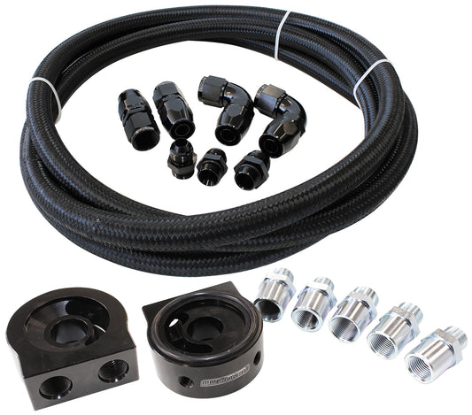 Universal Oil Cooler Line Kit  3m Braided Hose, universal oil filter sandwich plate