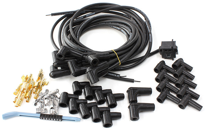 Xpro Universal 8.5mm V8 Ignition Lead Set with 90° Spark Plug Boots - Black  Suit Standard & HEI Caps