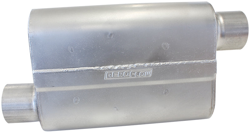 Aeroflow 5000 Series Mufflers - Offset Inlet/Offset Outlet
2-1/2" Inlet, 2-1/2" Outlet, 16 gauge Aluminised Steel, Chambered