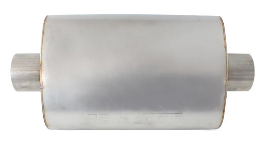 5500 Series Stainless Steel 2-1/2" Center/Center Muffler
2-1/2" Inlet and Outlets, 13.75"Length, 9.45" Width, 5.3" Height.