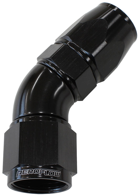 570 Series PTFE 45° Hose End -20AN
Black Finish. Suits 200 & 250 Series Hose