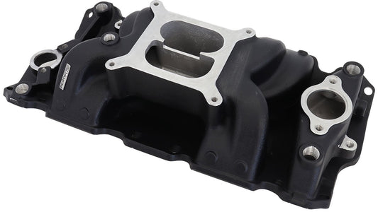 SB Chev Air Gap Dual Plane Intake Manifold, Black Finish
1500 - 6500 RPM, Square Bore Carburettor Pad, Non-EGR