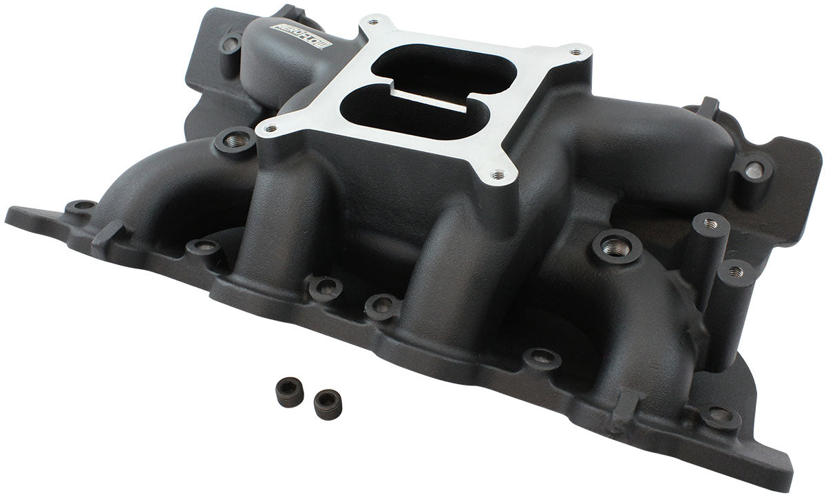 Ford 351 Cleveland AirGap Dual Plane Intake Manifold, Black Finish
1500 - 6500 RPM, Square Bore Carburettor Pad, Non-EGR,Suits both 2V and 4V