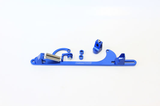 Billet Throttle Cable Bracket 4150 Style  Blue Finish