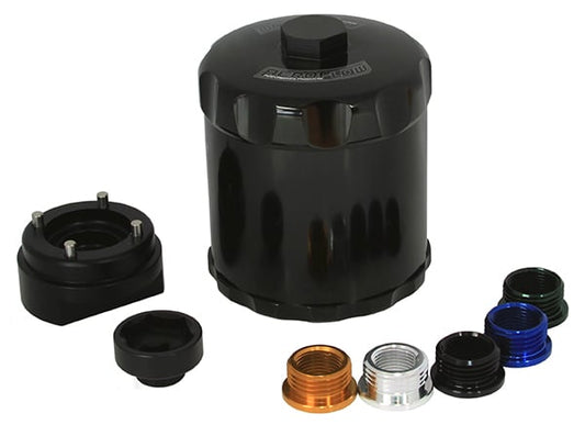 Spin On Reusable Billet Oil Filter - Black  Suits 3/4" & 13/16" Threads