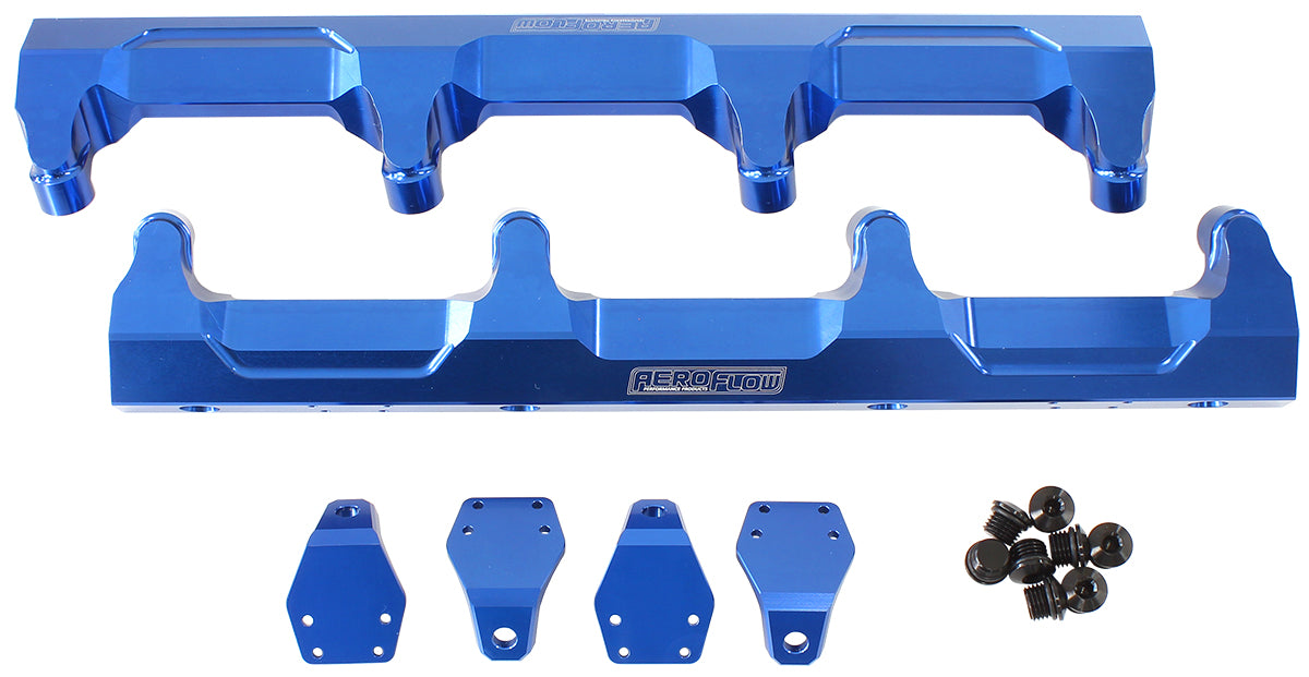 GM Supercharged LSA Billet EFI Fuel Rails - Blue
Suit 14mm Short Length Fuel Injectors, -8ORB Ports