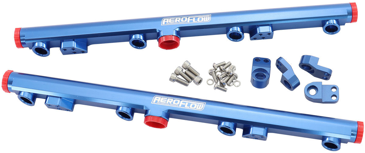 GM LS1 LS2 LS3 Billet EFI Fuel Rails (Blue)
Suit 14mmShort and 3/4" Length Fuel Injectors, -8ORB Ports