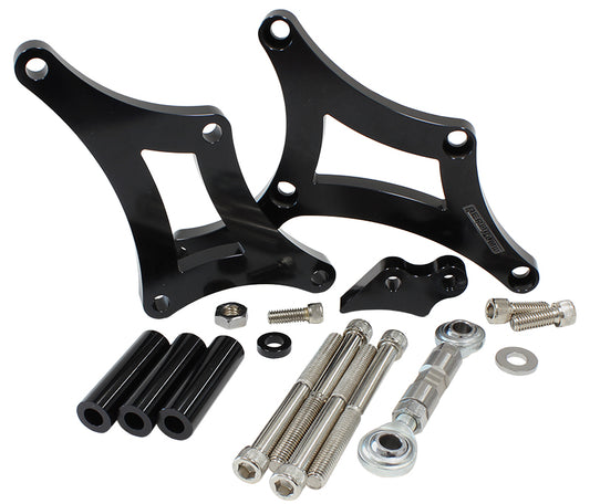 Low Mount Billet Alternator Bracket   Black Finish. Suit Torana V8 LH-LX-UC, driver side