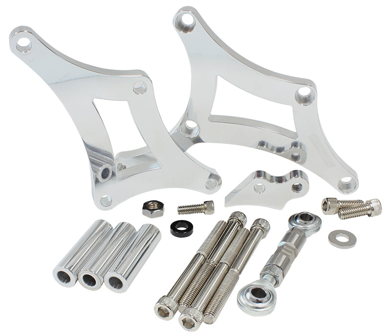 Low Mount Billet Alternator Bracket   Polished Finish. Suit Torana V8 LH-LX-UC, driver side