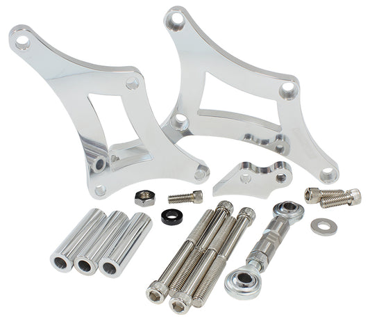 Low Mount Billet Alternator Bracket   Polished Finish. Suit Torana V8 LH-LX-UC, driver side