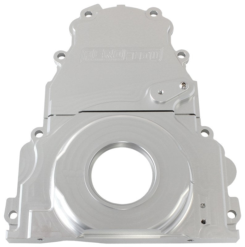 GM LS 2-Piece Billet Timing Cover - Silver Finish
Includes Mounting Hardware and Cam Sensor Plug