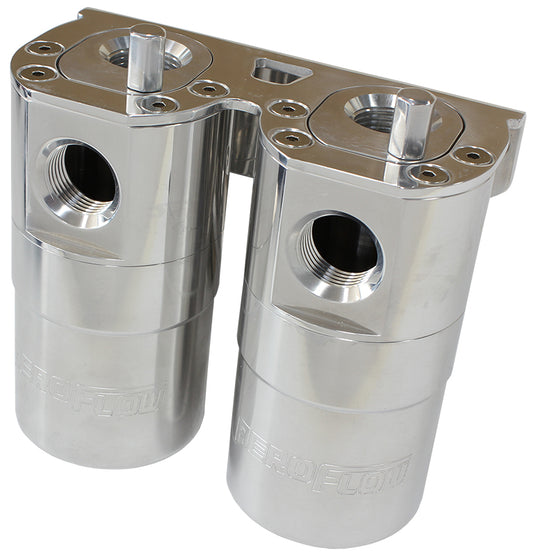 Billet Universal Dual Air / Oil Separator  Polished Finish