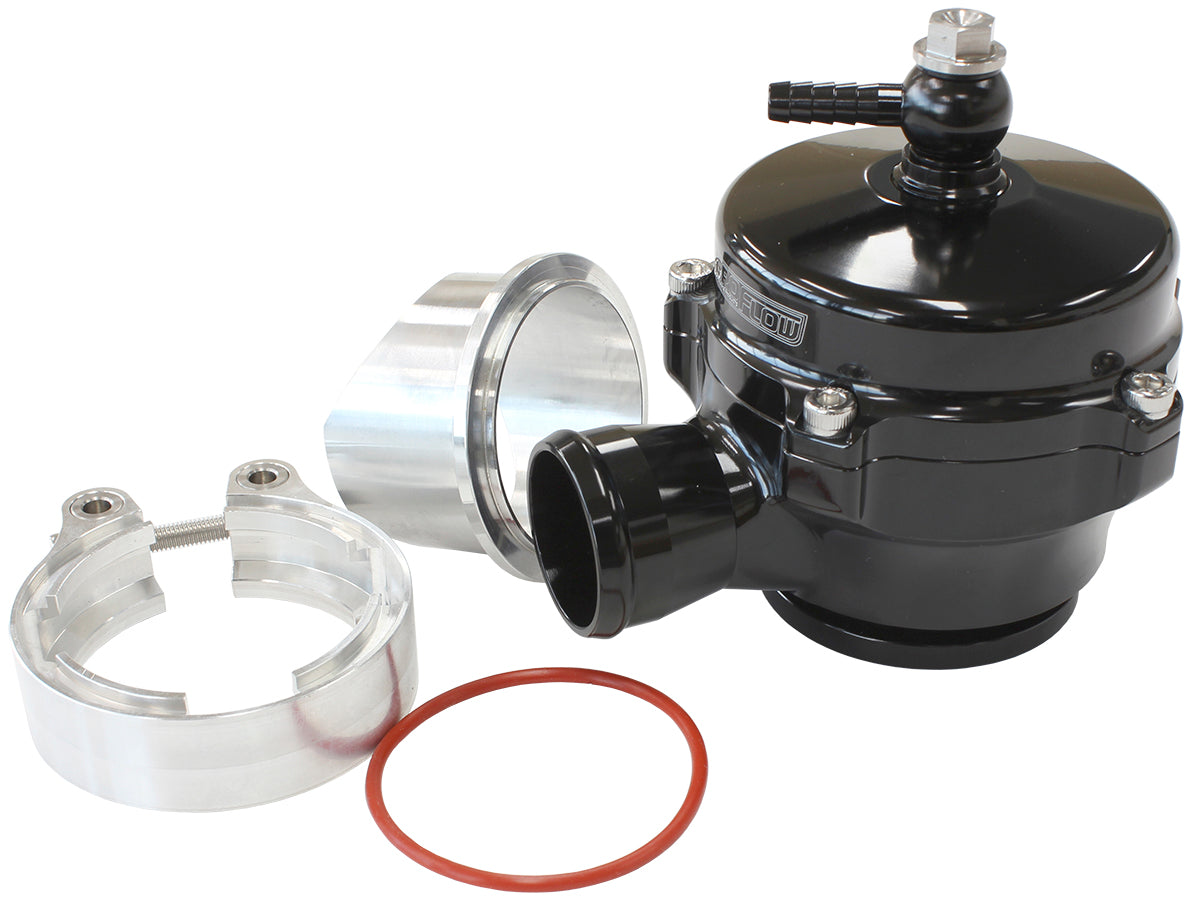 50mm High Flow Plumb Back Blow Off Valve
Complete Kit with 34mm Barb, Weld-on Flange and V-Band in Black Finish.