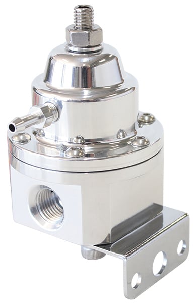 3-Port 1200hp Billet Fuel Pressure Regulator 30-120psi Adjustable - Polished
3 x -6 ORB Ports & 1 x 1-/8" NPT Port