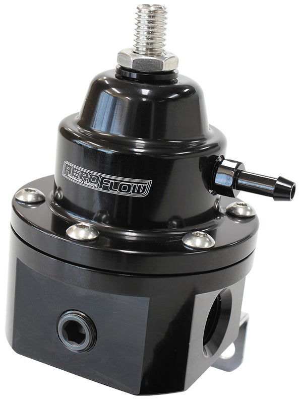 3-Port 1200hp Billet Fuel Pressure Regulator 30-120psi Adjustable - Black
3 x -6 ORB Ports & 1 x 1-/8" NPT Port