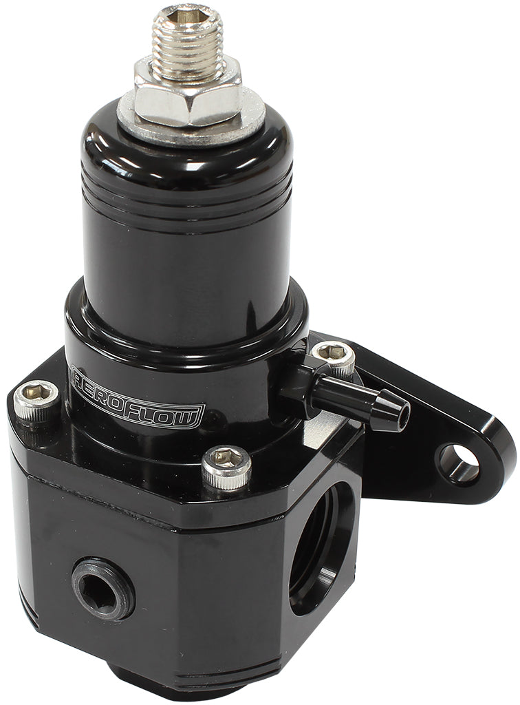 Carburettor/EFI 3-Port800hp Billet Bypass Fuel Pressure Regulator 3-60 psi Adjustable  Black Finish. 3 x -8 ORB Ports & 1 x 1/8" NPT Port