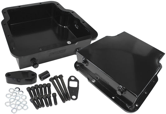 3.25" Deep Fabricated Transmission Pan including Filter Extension  Black Finish. Suit Holden Trimatic