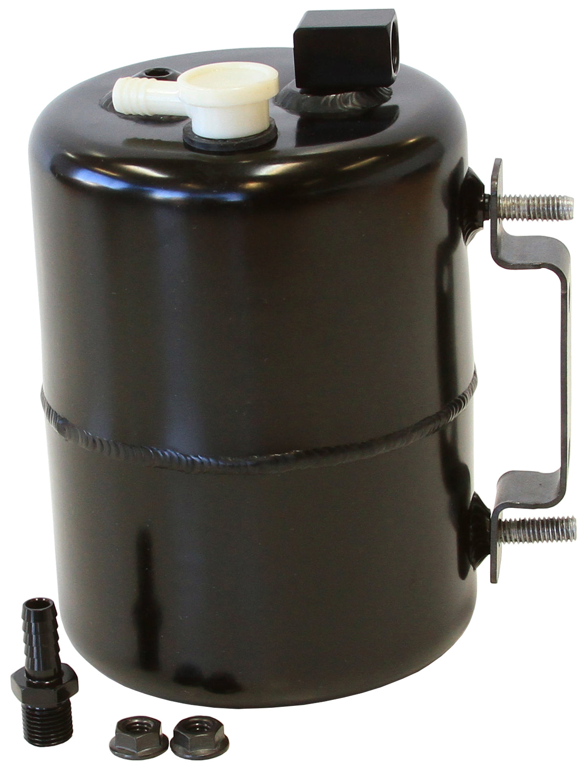 Brake Vacuum Reservoir Tank - Black
Includes Mounts & Fittings. 6.75" (170mm) Tall x 5" (125mm) Long