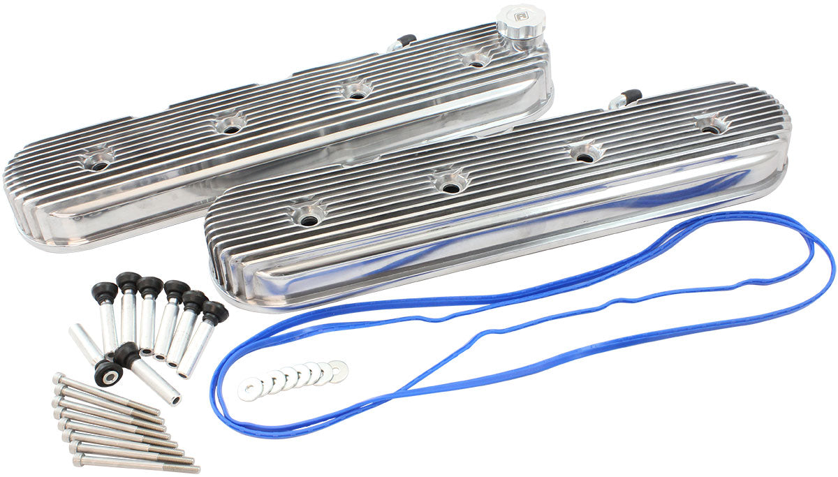 GM LS Retro Finned Valve Cover Set, Polished Finish
Suit GM LS Series Engines. No Coil Mounts