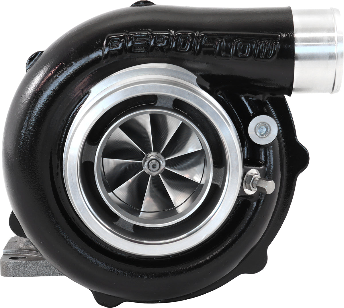 BOOSTED 6255 .83 Turbocharger 900HP, Hi Temp Black Finish
External Wastegate, T3 Inlet Flange, V-Band Exhaust Flange