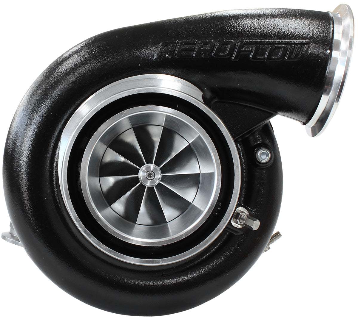 BOOSTED 7975 V-Band 1.28 Turbocharger 1450HP, Hi Temp Black Finish
External Wastegate, V-Band Inlet & Exhaust Flanges