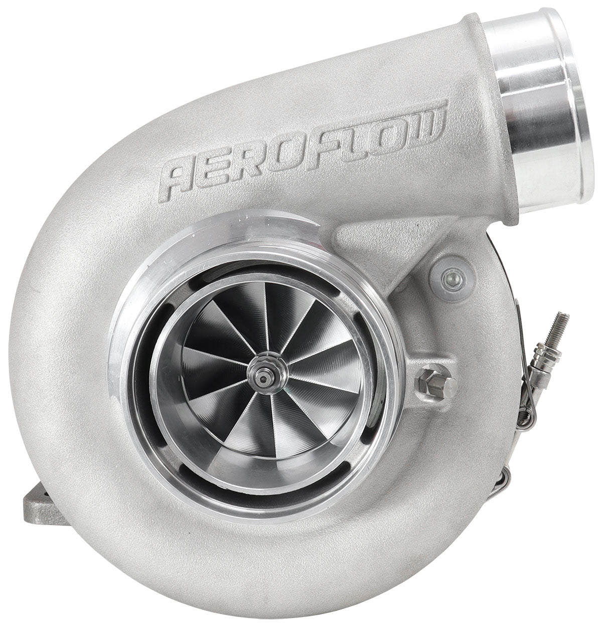 BOOSTED 7375 T4 1.01 Turbocharger 1200HP, Natural Cast Finish
External Wastegate, T4 Inlet Flange, V-Band Exhaust Flange