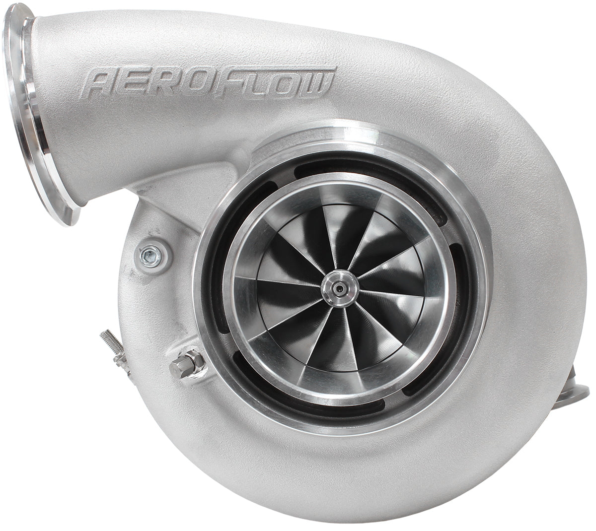 BOOSTED 7975 1.28 Reverse Rotation Turbocharger 1450HP, Natural Cast Finish
External Wastegate, V-Band Inlet & Exhaust Flanges