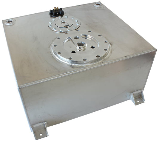 Aluminium 15 Gallon (57L) Fuel Cell Flat Bottom Triple 60mm Pump Hanger & Fuel Sender
18-1/8" L x 20-1/16" W x 10-1/4" H (46cm x 51cm x 26cm)