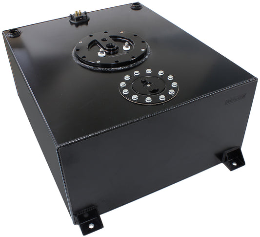 Aluminium 76 Litre (20 Gal) Fuel Cell Flat Bottom Triple 60mm Pump Hanger & Fuel Sender - Black
24-3/8" L x 20-1/16" W x 10-1/4" H (620mm L x 510mm W x 260mm H)