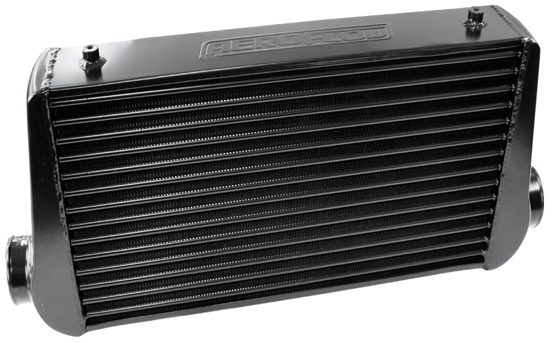 450x300x76mm Street Series Aluminium Intercooler, Black Finish  3" Slip On Inlet and Outlet with 2 M8x1.25mm Mounting Bosses