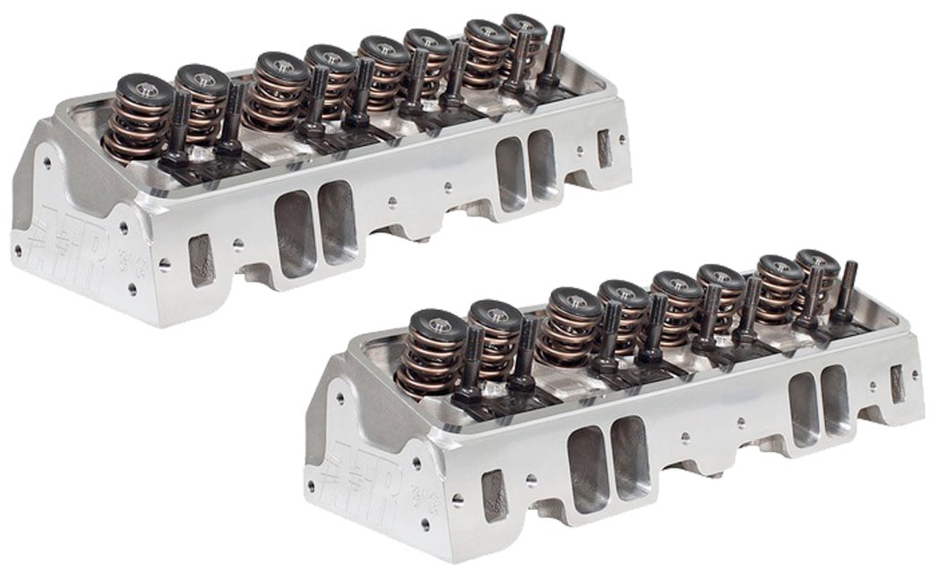 195cc Eliminator Aluminium Cylinder Heads (Angled Plug)  Competition Package 65cc Combustion Chamber. Suit S/B Chev