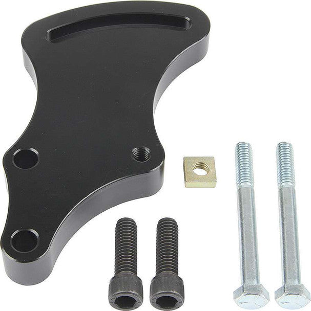Power Steering Bracket, Head Mount, Aluminum, Black Anodized, Driver Side, Saginaw 2, Chevy, Small Block, Each