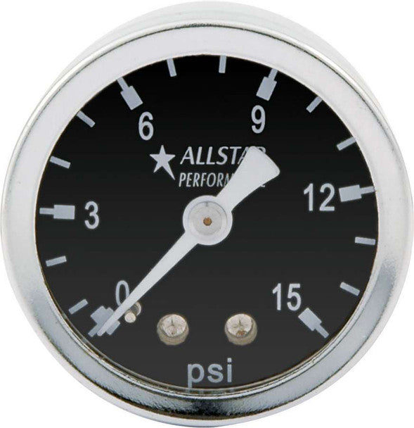FUEL PRESSURE GAUGE 0-15PSI SHOCKPROOF