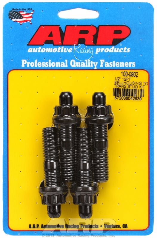 Bellhousing Stud Kit, 12-Point Nut Black Oxide
Universal 1/2-13 Thread x 2.750" OAL