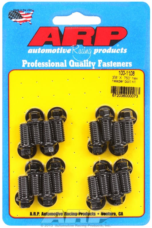 Exhaust Header Bolt Kit, Hex Head Black Oxide
Universal, 3/8" Thread X .750" UHL (16 Pack)