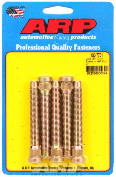 Competition Wheel Studs
fits Late GM Drum Brakes, 7/16" Thread (5-Pack)